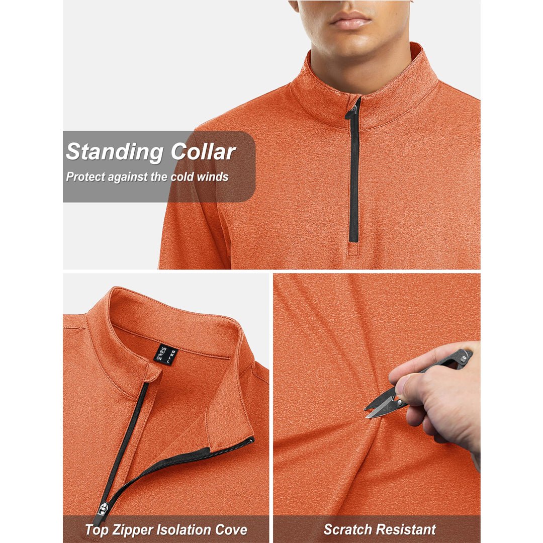 TACVASEN Navy Men's Quarter Zip Thermal Fleece Lined Pullover Sweatshirt