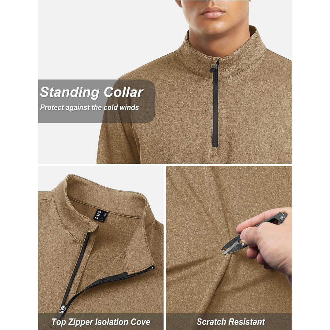 TACVASEN Navy Men's Quarter Zip Thermal Fleece Lined Pullover Sweatshirt