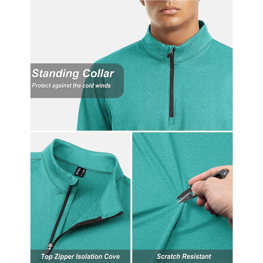TACVASEN Navy Men's Quarter Zip Thermal Fleece Lined Pullover Sweatshirt
