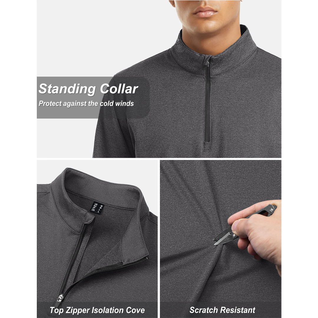 TACVASEN Navy Men's Quarter Zip Thermal Fleece Lined Pullover Sweatshirt