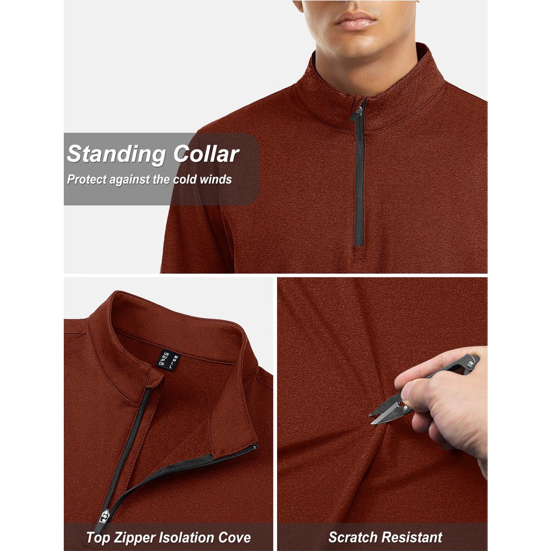 TACVASEN Navy Men's Quarter Zip Thermal Fleece Lined Pullover Sweatshirt