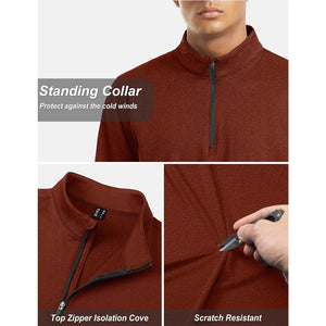 TACVASEN Navy Men's Quarter Zip Thermal Fleece Lined Pullover Sweatshirt
