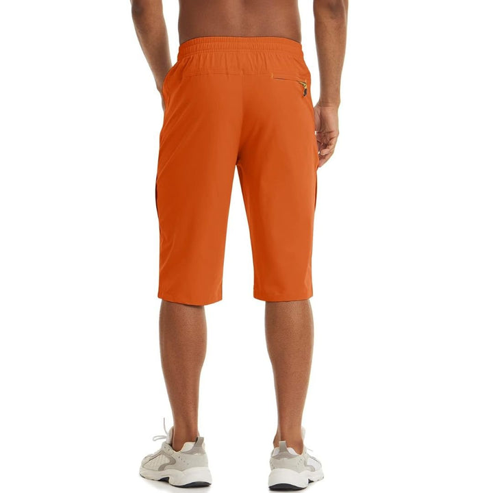 Men's Quick Dry 3/4 Capri Zipper Pockets Long Shorts - Men's Capri Pants