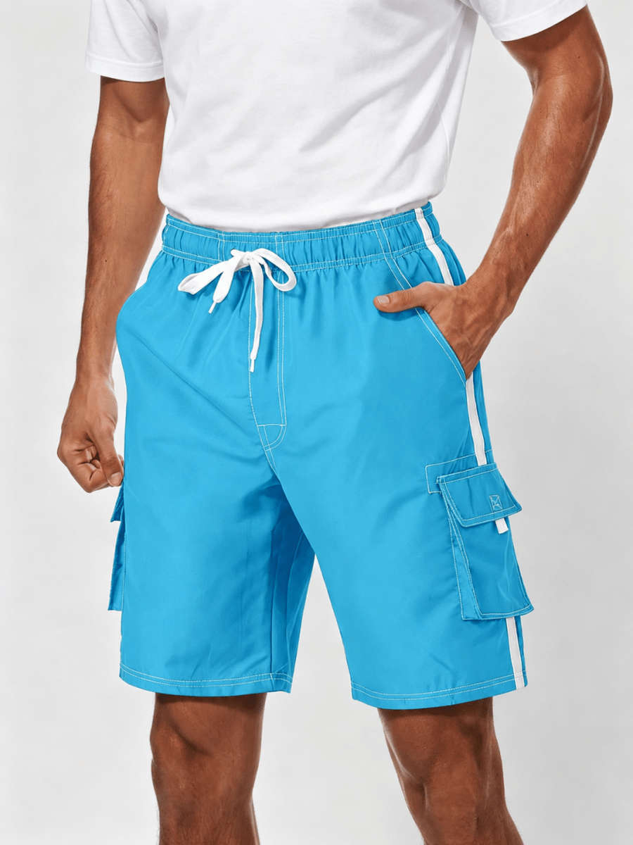 TACVASEN Black Men's Quick Dry Bathing Trunks Beach Shorts