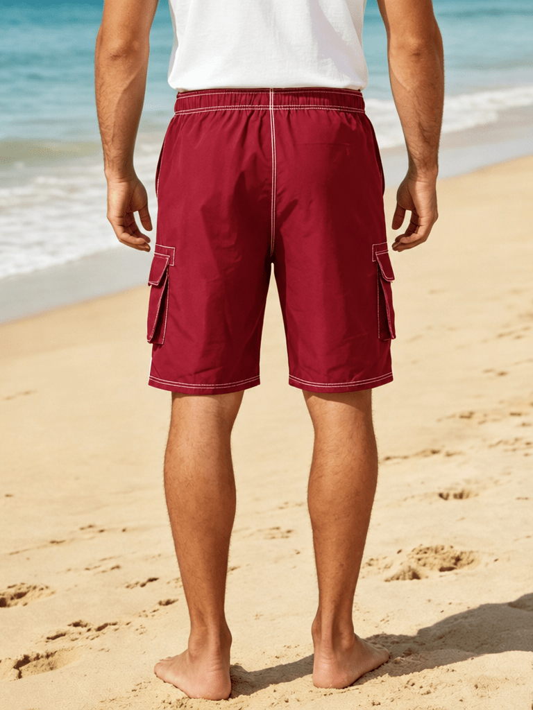 TACVASEN Black Men's Quick Dry Bathing Trunks Beach Shorts