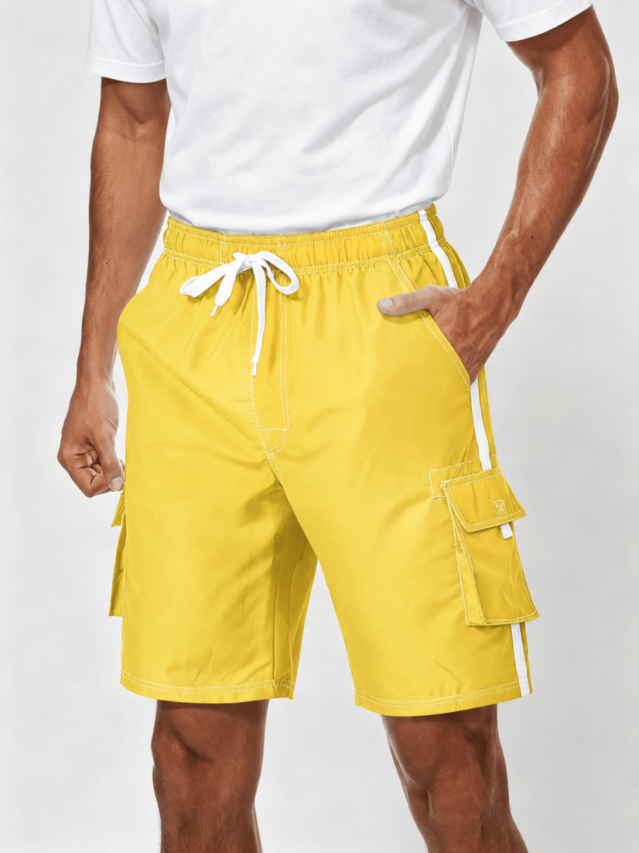 TACVASEN Black Men's Quick Dry Bathing Trunks Beach Shorts