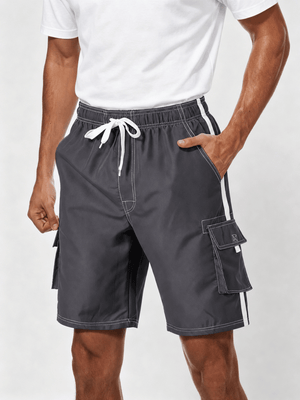 TACVASEN Black Men's Quick Dry Bathing Trunks Beach Shorts