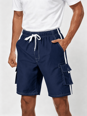 TACVASEN Black Men's Quick Dry Bathing Trunks Beach Shorts