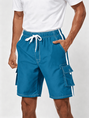 TACVASEN Black Men's Quick Dry Bathing Trunks Beach Shorts