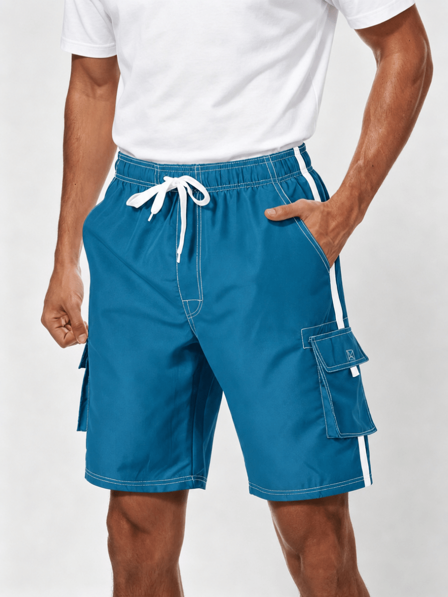 TACVASEN Black Men's Quick Dry Bathing Trunks Beach Shorts