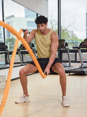 TACVASEN Beige Men's Quick Dry Compression Tank Top