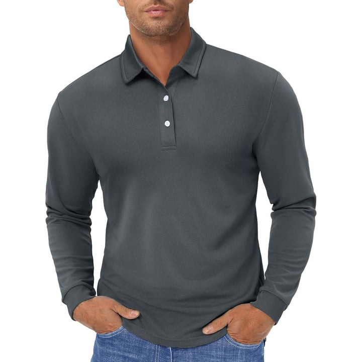 Men's Quick Dry Golf Polo Long Sleeve Shirt - Men's Polo Shirts
