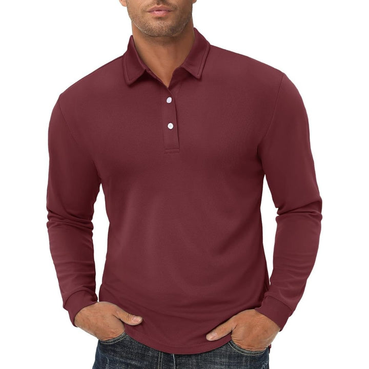 Men's Quick Dry Golf Polo Long Sleeve Shirt - Men's Polo Shirts