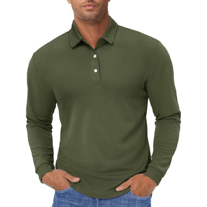 Men's Quick Dry Golf Polo Long Sleeve Shirt - Men's Polo Shirts