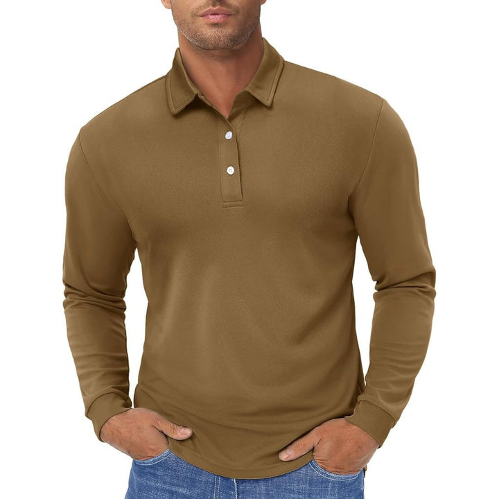 Men's Quick Dry Golf Polo Long Sleeve Shirt TACVASEN