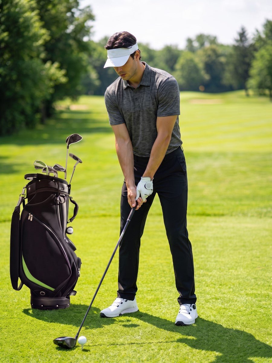 TACVASEN Dark Grey Men's Quick Dry Golf Shirt Moisture Wicking Collared Polo