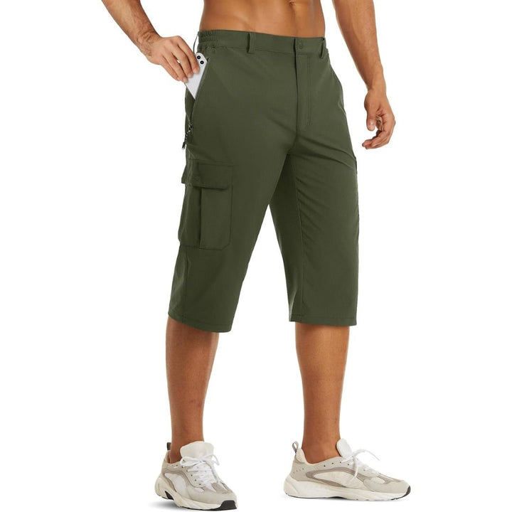 Men's Quick Dry Lightweight Cargo Capri Hiking Long Shorts - Men's Cargo Shorts