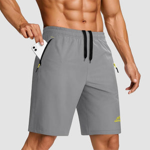 TACVASEN Light Grey Men's Quick Dry Lightweight Water Resistant Running Shorts