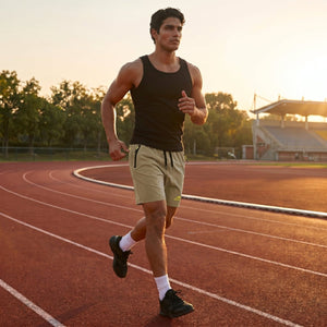 TACVASEN Khaki Men's Quick Dry Lightweight Water Resistant Running Shorts