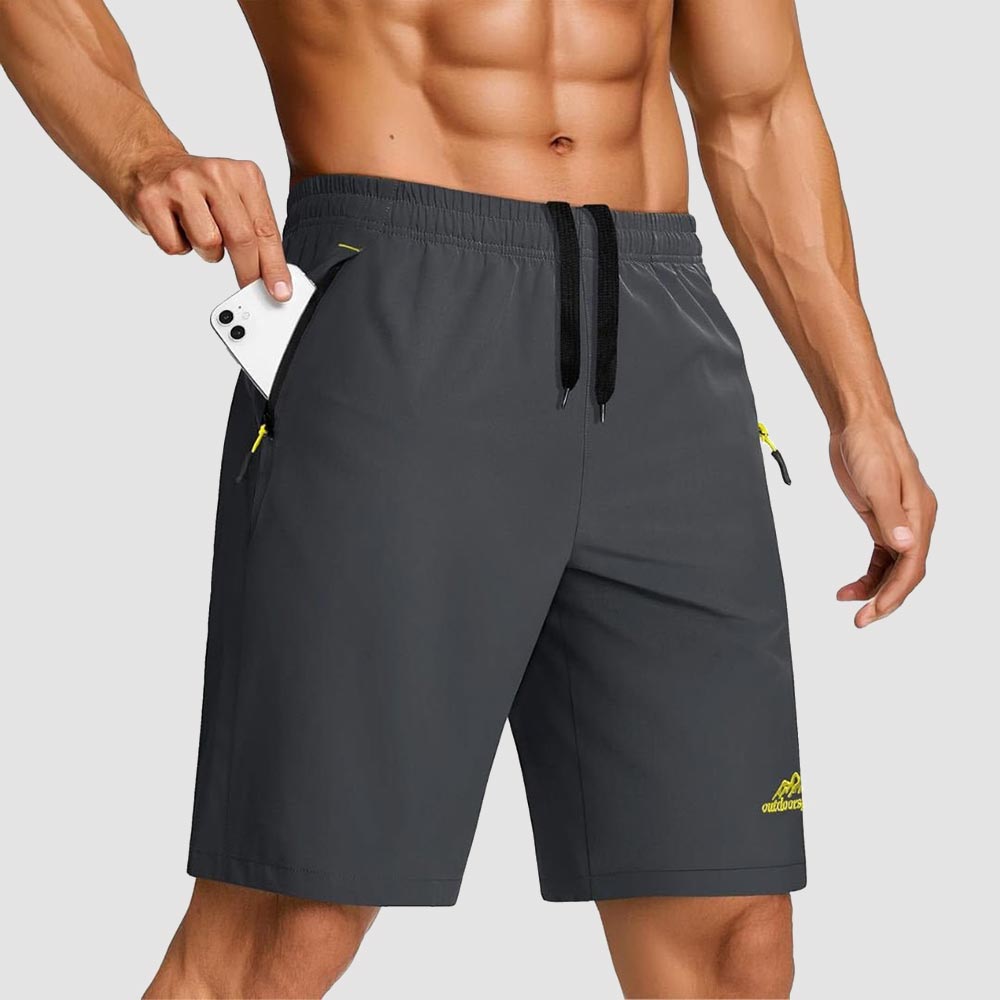 TACVASEN Dark Grey Men's Quick Dry Lightweight Water Resistant Running Shorts