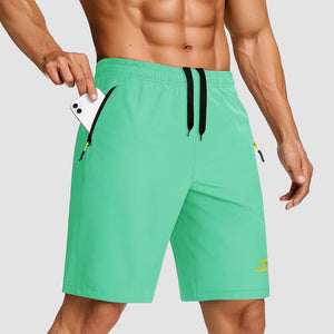 TACVASEN Mint Green Men's Quick Dry Lightweight Water Resistant Running Shorts