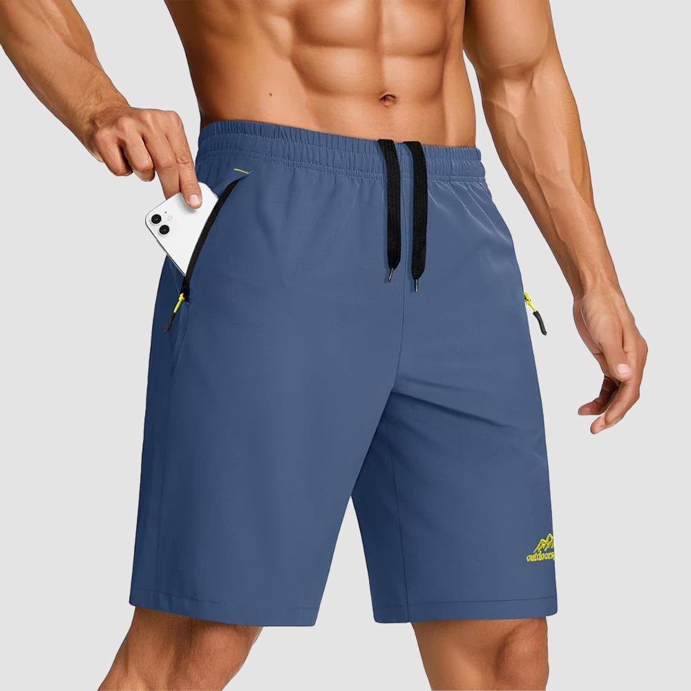 TACVASEN Blue Grey Men's Quick Dry Lightweight Water Resistant Running Shorts