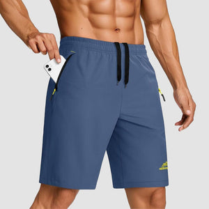 TACVASEN Blue Grey Men's Quick Dry Lightweight Water Resistant Running Shorts