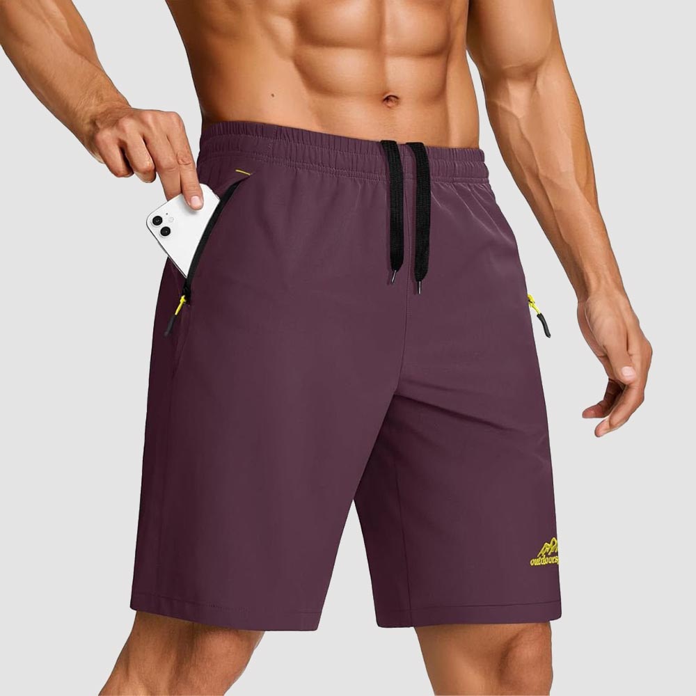TACVASEN Purple Red Men's Quick Dry Lightweight Water Resistant Running Shorts