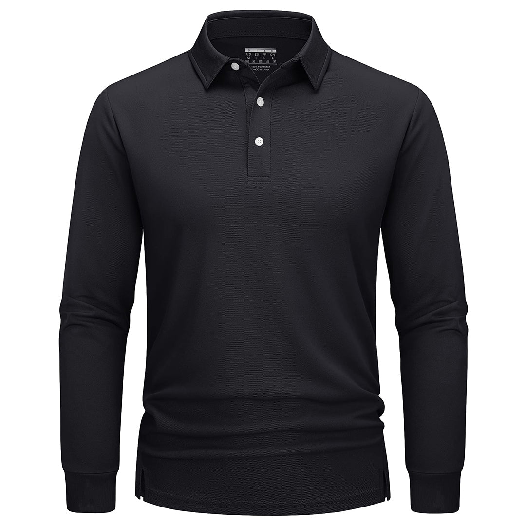 Men's Quick-Dry Long Sleeve Polo Shirt for Golf & Work - google men long sleeve