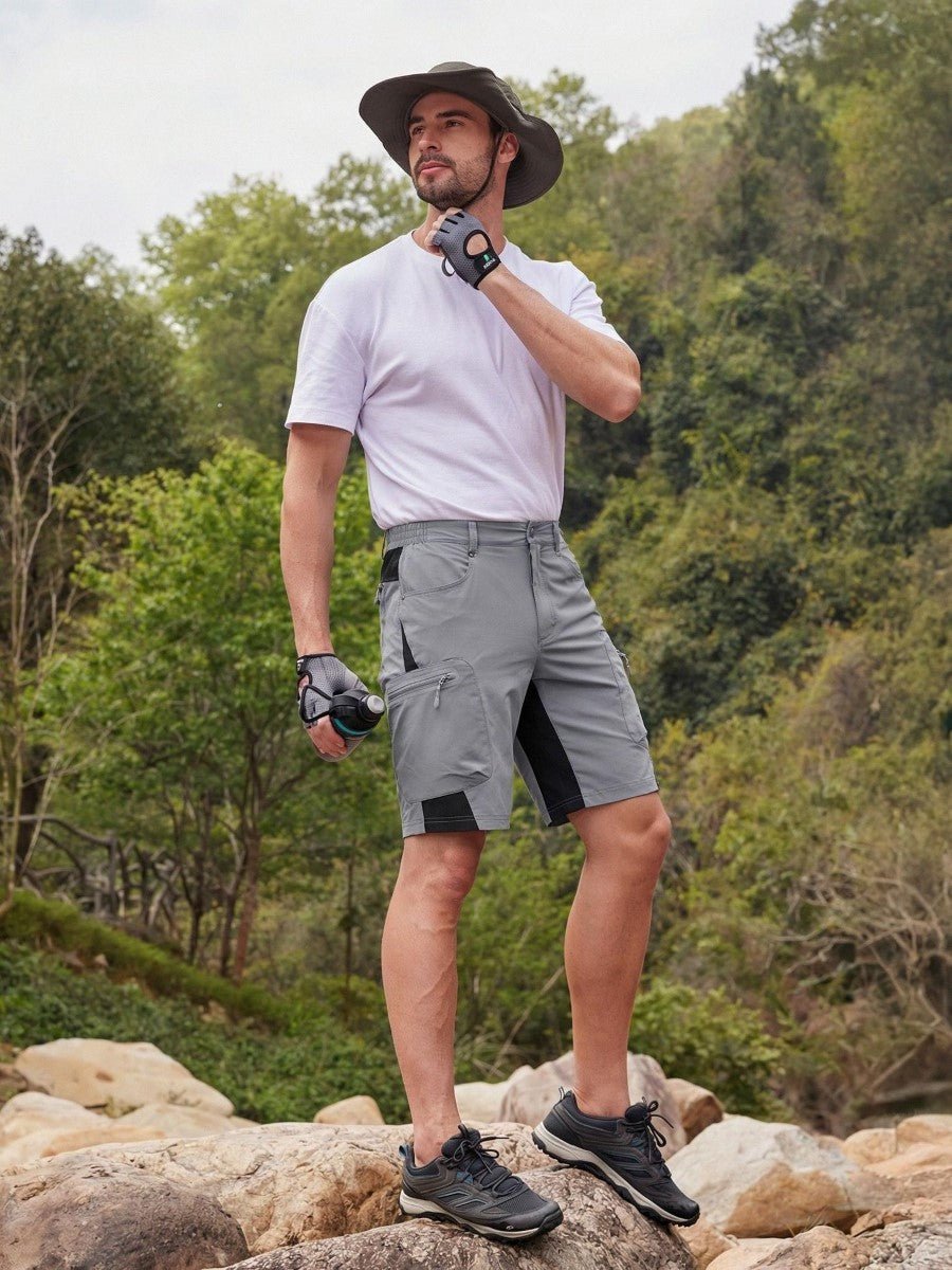 TACVASEN Light Grey Mens Quick-dry Outdoor Cargo Shorts