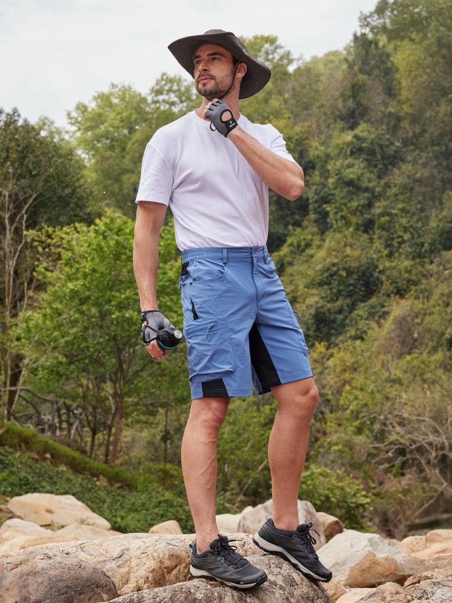 TACVASEN Blue Grey Mens Quick-dry Outdoor Cargo Shorts