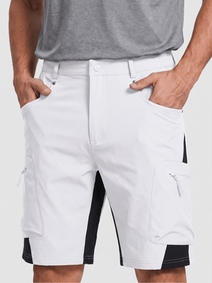 TACVASEN White Mens Quick-dry Outdoor Cargo Shorts