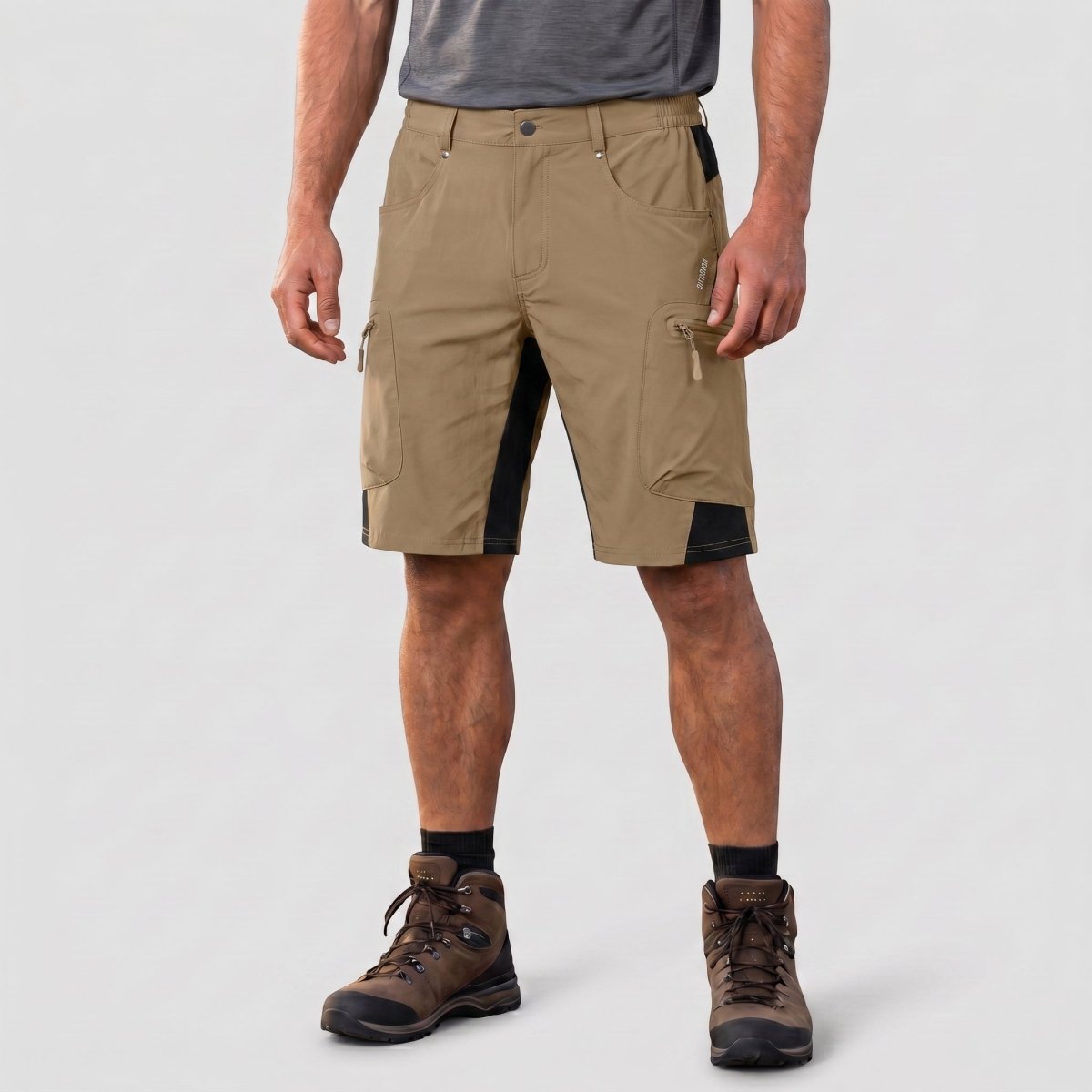 TACVASEN Khaki Mens Quick - dry Outdoor Cargo Shorts