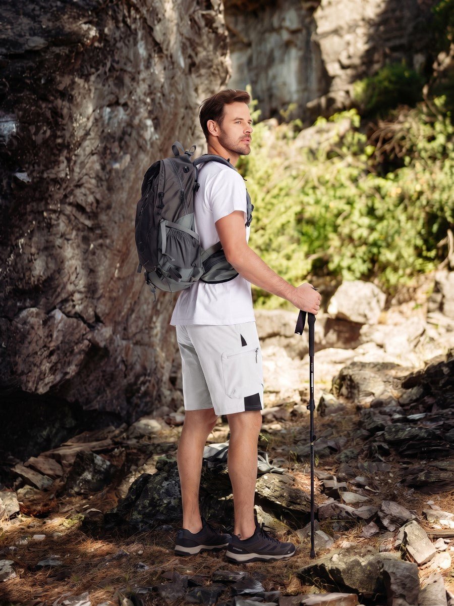 TACVASEN White Mens Quick-dry Outdoor Cargo Shorts