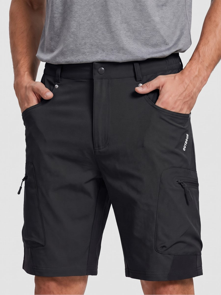 TACVASEN Black Mens Quick-dry Outdoor Cargo Shorts