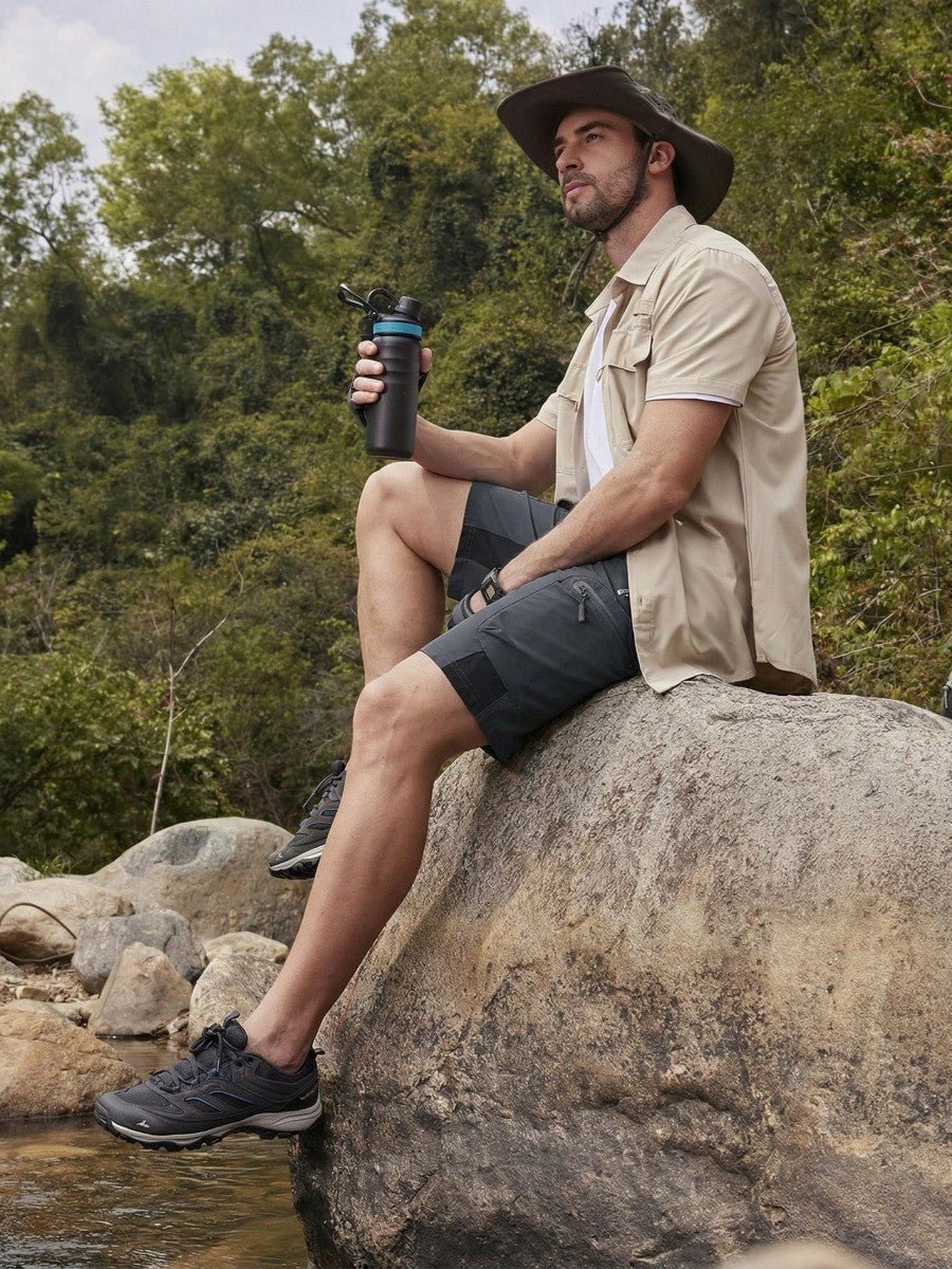 TACVASEN Dark Grey Mens Quick-dry Outdoor Cargo Shorts