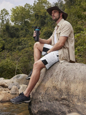 TACVASEN White Mens Quick-dry Outdoor Cargo Shorts