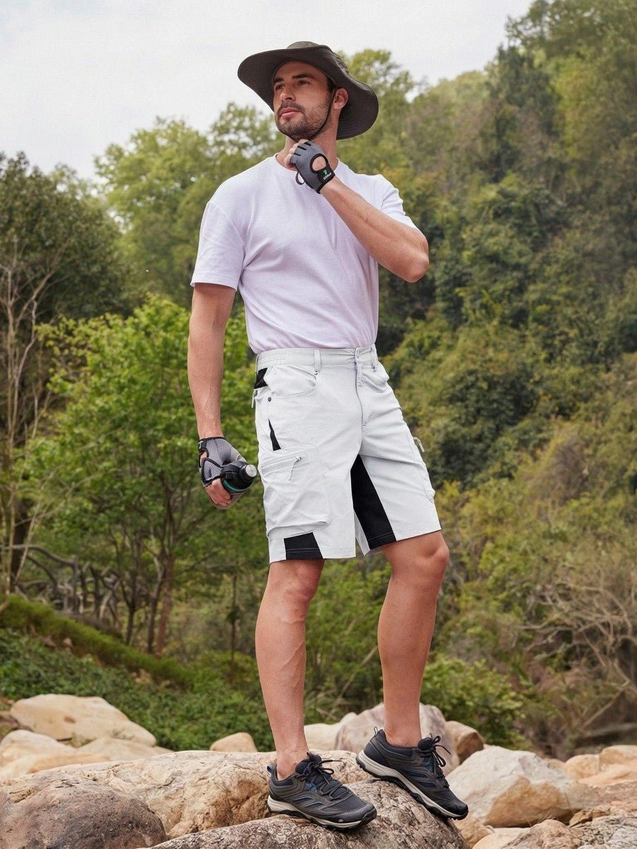 TACVASEN White Mens Quick-dry Outdoor Cargo Shorts