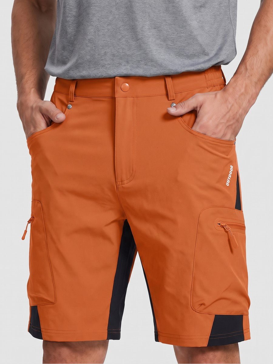 TACVASEN Orange Mens Quick-dry Outdoor Cargo Shorts