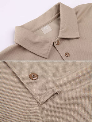 TACVASEN Black Quick Dry Tactical Polo Top Short Sleeve Shirt