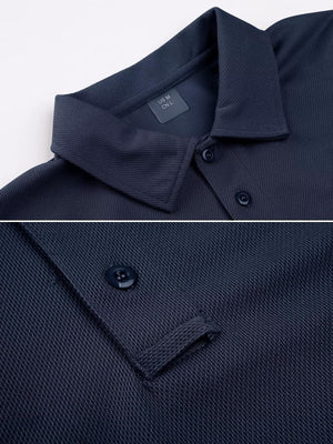 TACVASEN Black Quick Dry Tactical Polo Top Short Sleeve Shirt