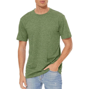 TACVASEN Black Men's Quick - Dry Solid Round Neck T-shirt
