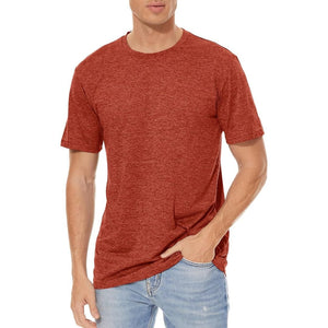 TACVASEN Black Men's Quick - Dry Solid Round Neck T-shirt