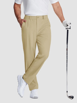 TACVASEN Khaki Men's Quick Dry Straight Fit Golf Casual Pants