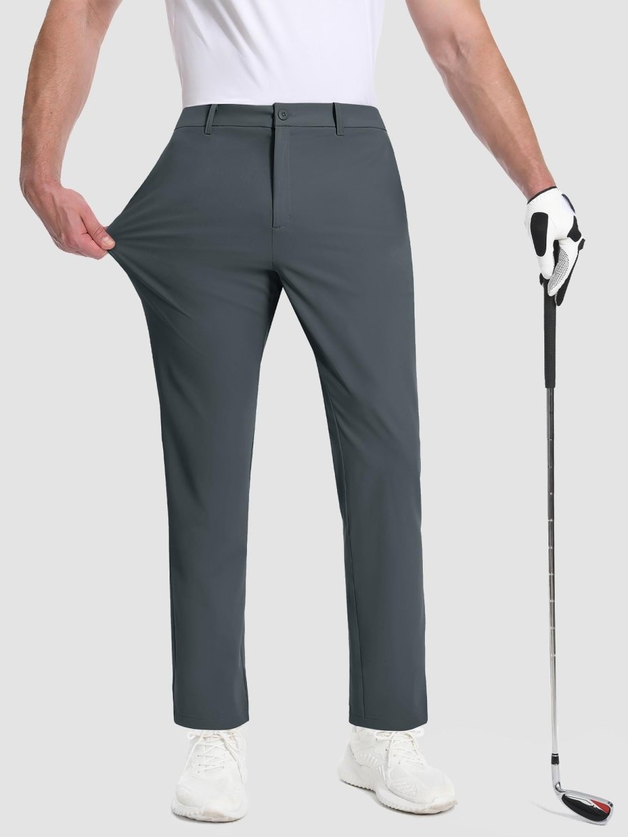 TACVASEN Dark Grey Men's Quick Dry Straight Fit Golf Casual Pants