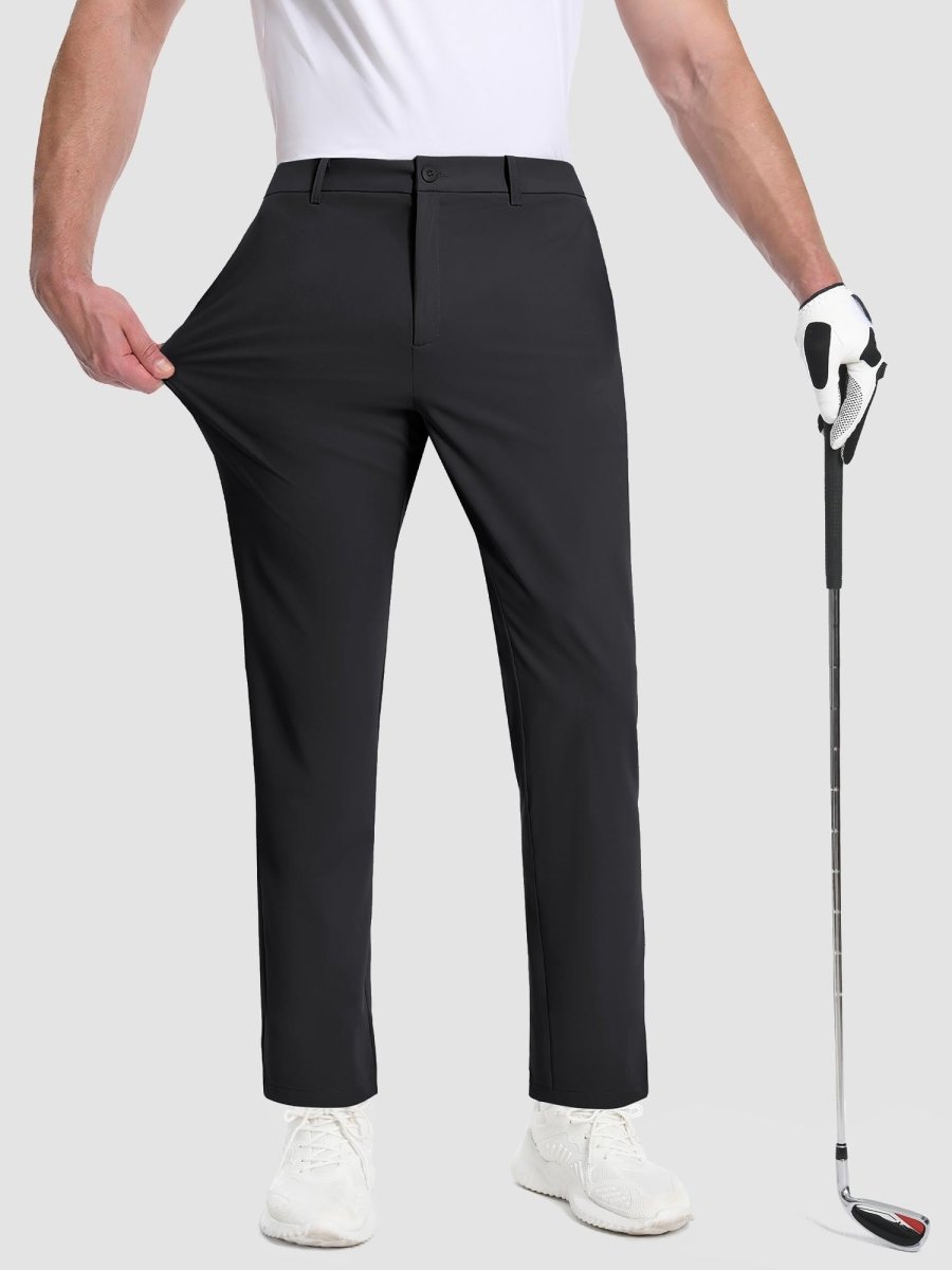TACVASEN Black Men's Quick Dry Straight Fit Golf Casual Pants