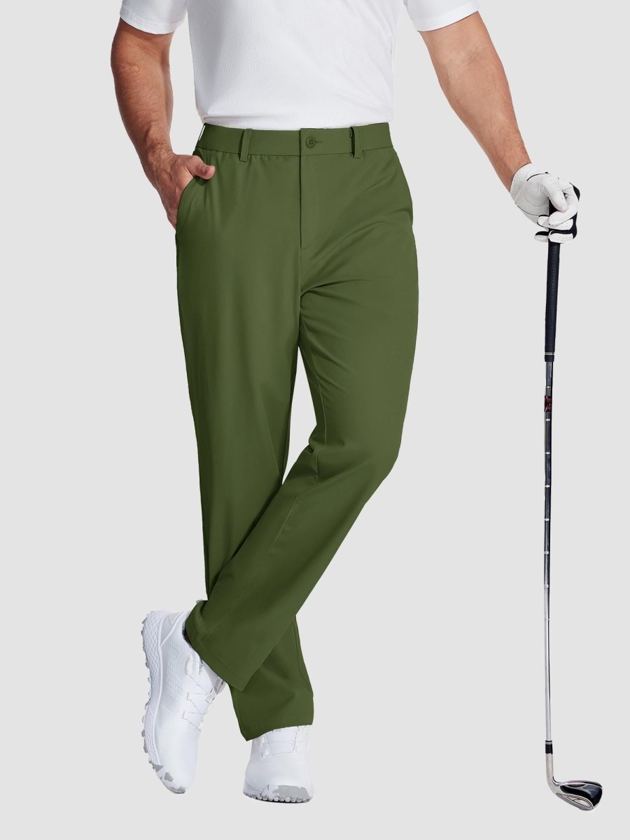 TACVASEN Army Green Men's Quick Dry Straight Fit Golf Casual Pants