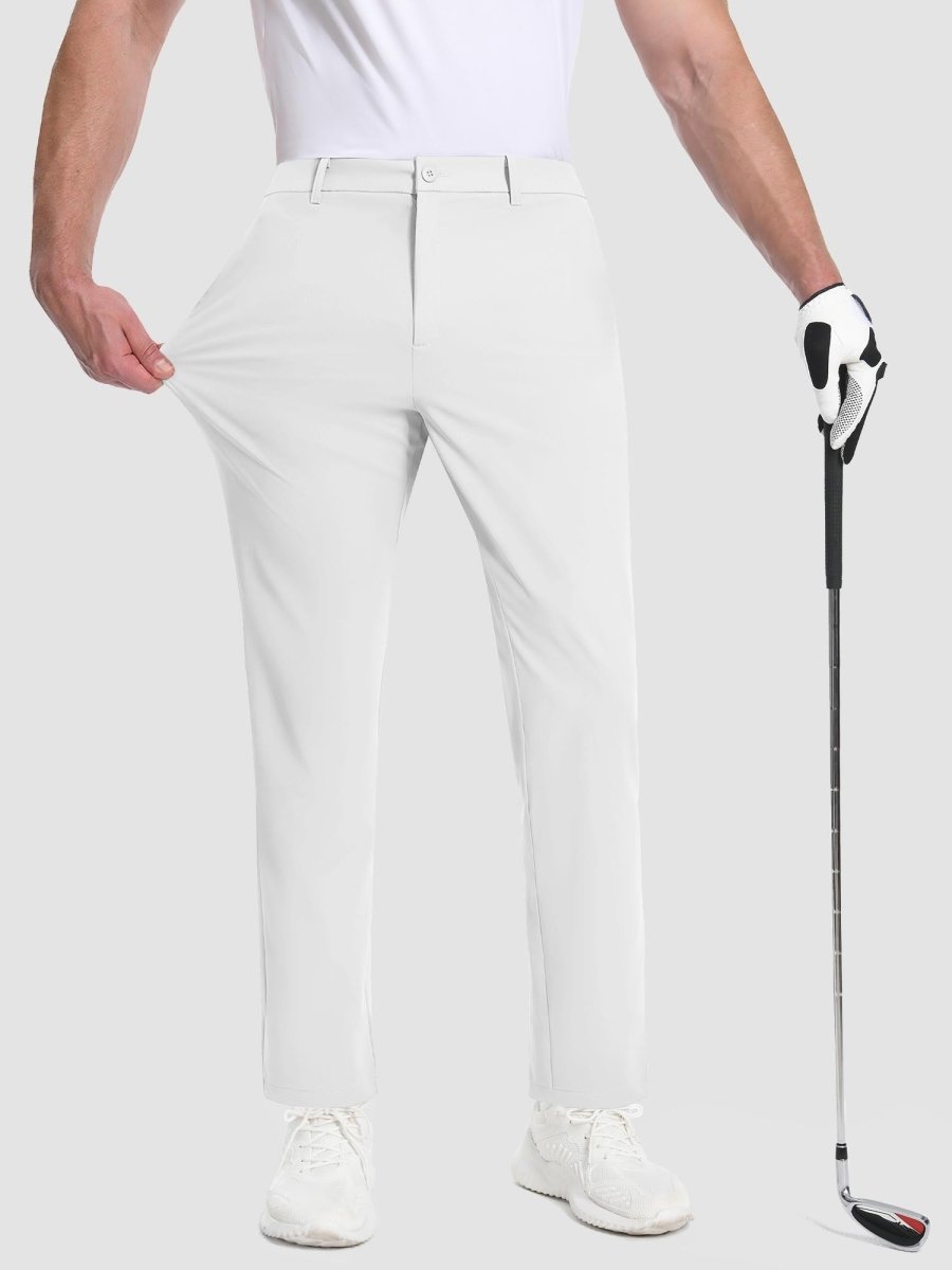 TACVASEN White Men's Quick Dry Straight Fit Golf Casual Pants