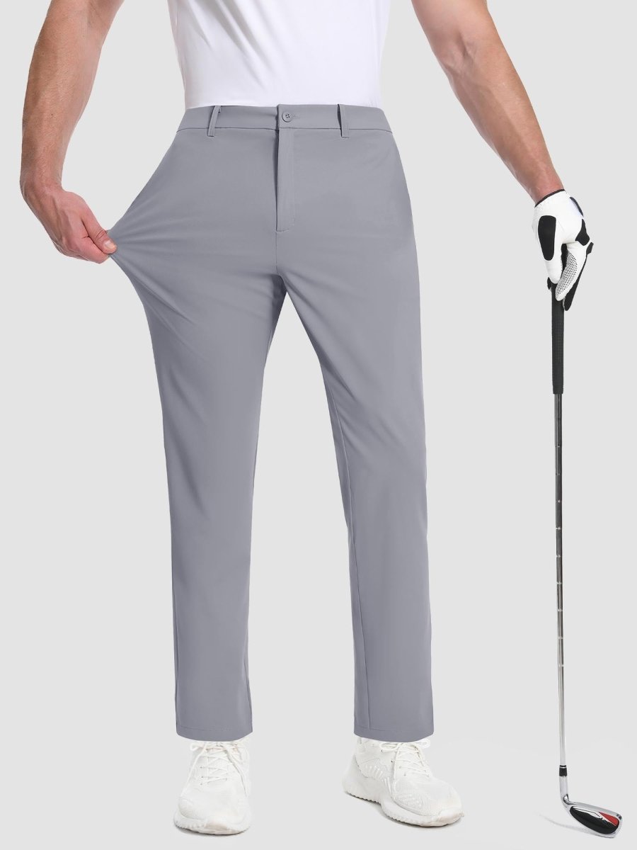 TACVASEN Light Grey Men's Quick Dry Straight Fit Golf Casual Pants
