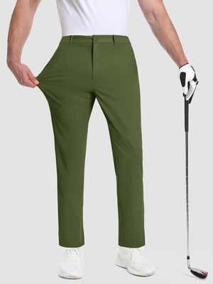 TACVASEN Army Green Men's Quick Dry Straight Fit Golf Casual Pants